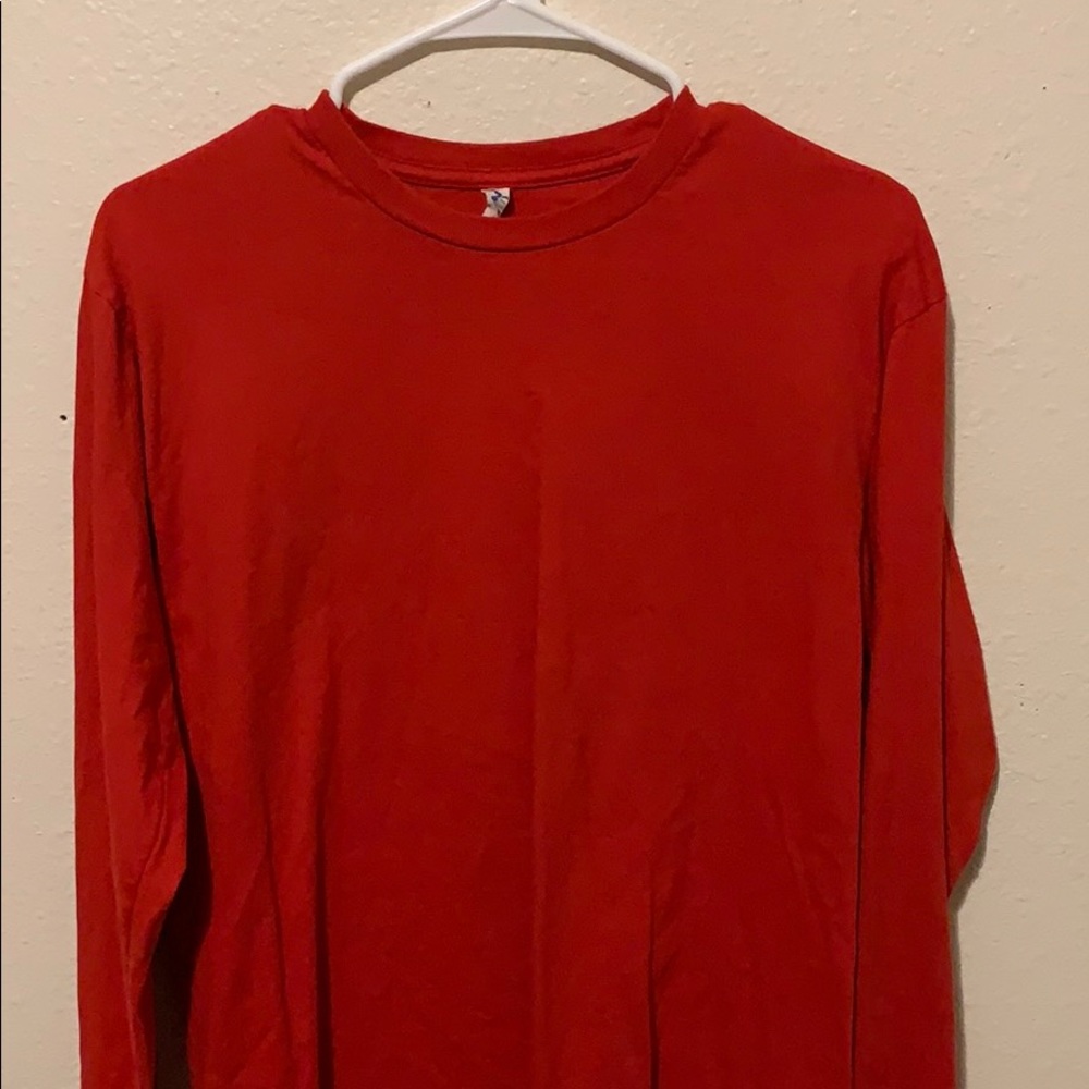 Red shirt.